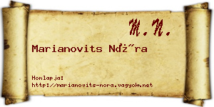 Marianovits Nóra névjegykártya