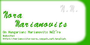 nora marianovits business card